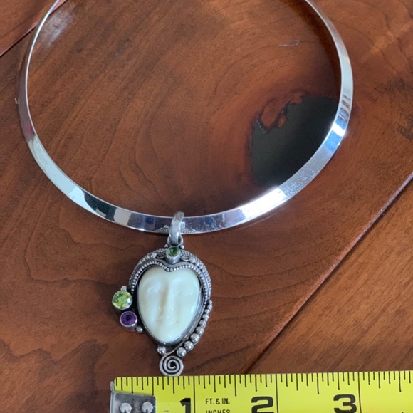 Vintage 925 Silver Asian Goddess Pendant & Necklace - Picture 3 of 6